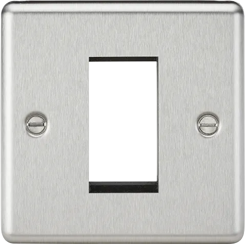 Knightsbridge CL1GBC Rounded Edge 1G Modular Faceplate - Brushed Chrome
