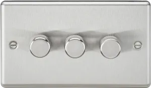 Knightsbridge CL2183BC Rounded Edge 3G 2 Way 10-200W (5-150W LED) Trailing Edge Dimmer - Brushed Chrome