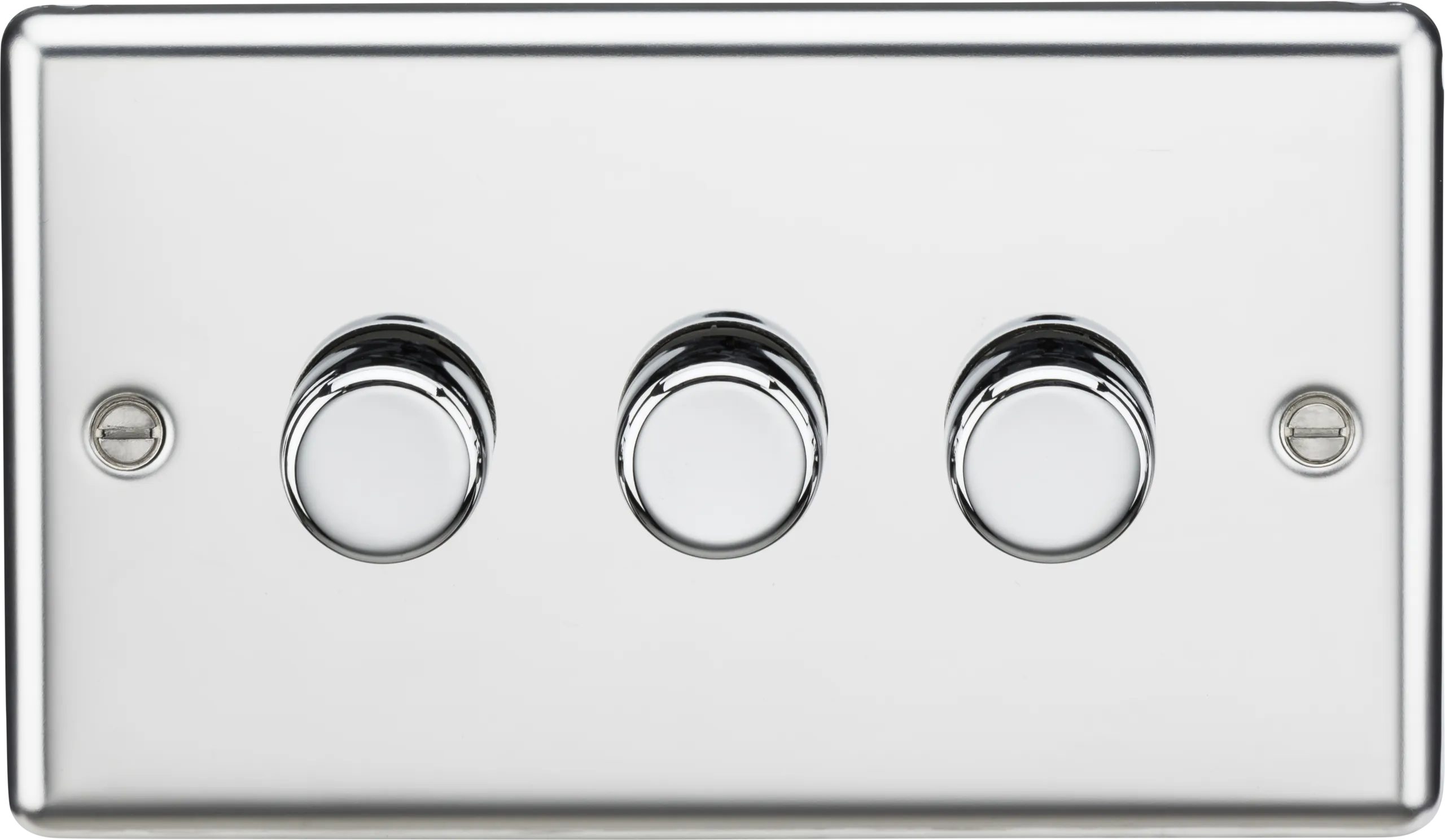 Knightsbridge CL2183PC Rounded Edge 3G 2 Way 10-200W (5-150W LED) Trailing Edge Dimmer - Polished Chrome