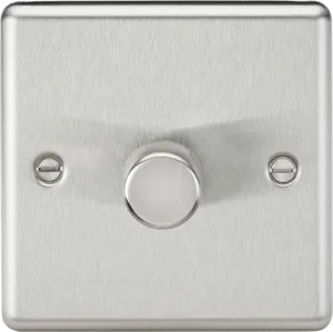 Knightsbridge CL2191BC Rounded Edge 1G 2-Way 10-200W (5-150W LED) Intelligent Dimmer - Brushed Chrome