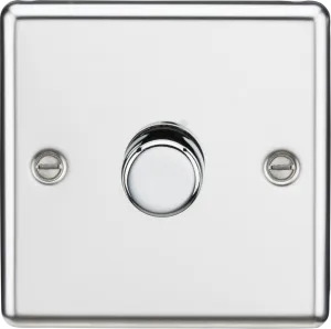 Knightsbridge CL2191PC Rounded Edge 1G 2-Way 10-200W (5-150W LED) Intelligent Dimmer - Polished Chrome