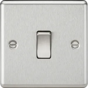 Knightsbridge CL2BCx10 Rounded Edge 10AX 1G 2-Way Plate Switch - Brushed Chrome (10 Pack)