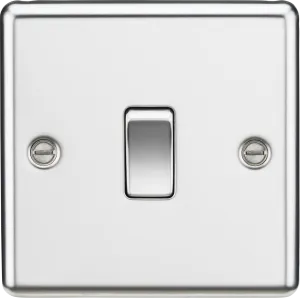 Knightsbridge CL2PCx10 Rounded Edge 10AX 1G 2-Way Plate Switch - Polished Chrome (10 Pack)