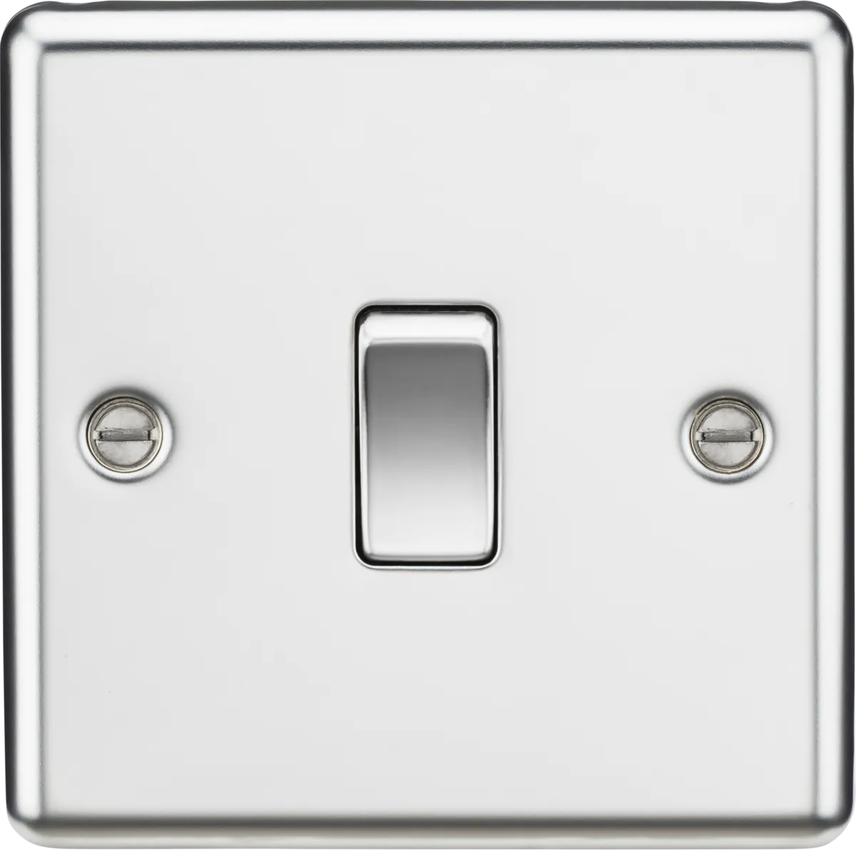 Knightsbridge CL2PCx10 Rounded Edge 10AX 1G 2-Way Plate Switch - Polished Chrome (10 Pack)