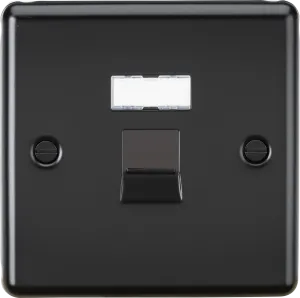Knightsbridge CL45MB Rounded Edge UTP CAT5e RJ45 Network Outlet - Matt Black