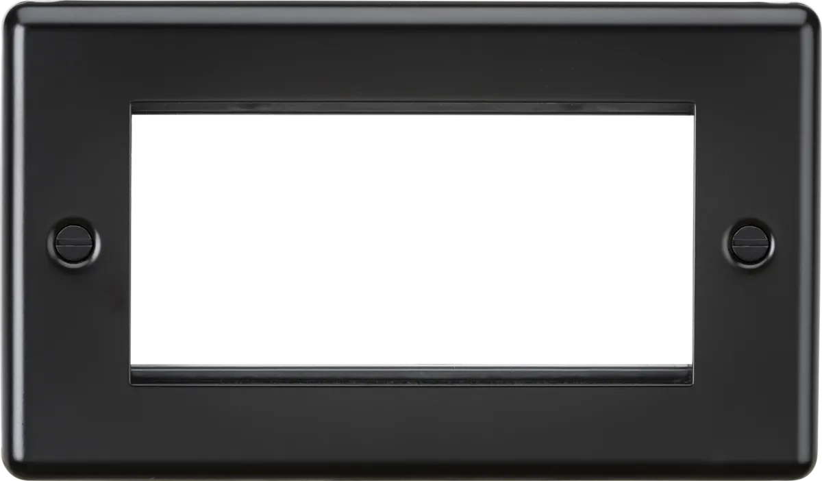 Knightsbridge CL4GMB Rounded Edge 4G Modular Faceplate - Matt Black