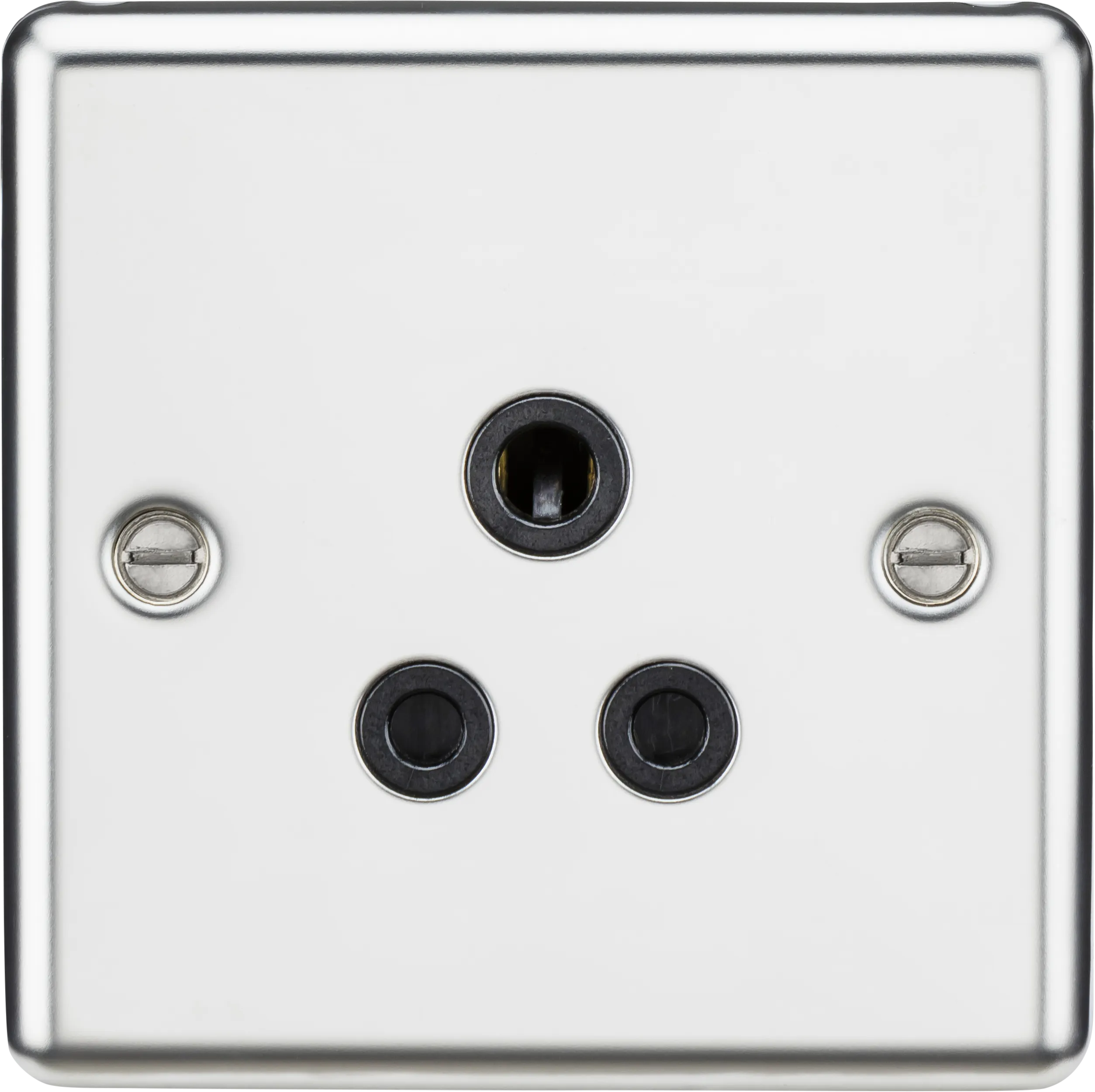 Knightsbridge CL5APC Rounded Edge 5A Unswitched Socket - Polished Chrome   Black Insert