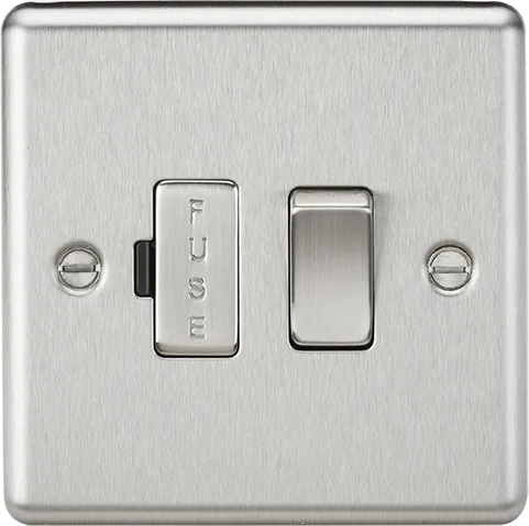 Knightsbridge CL63BC Rounded Edge 13A Switched Fused Spur Unit - Brushed Chrome