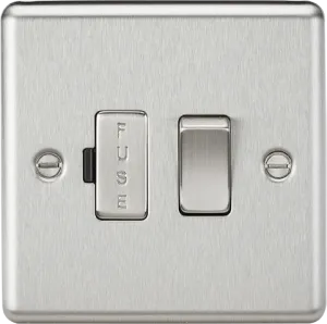Knightsbridge CL63BC Rounded Edge 13A Switched Fused Spur Unit - Brushed Chrome