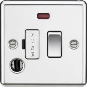 Knightsbridge CL63FPC Rounded Edge 13A Switch Fused Spur Unit   Neon & Flex Outlet - Polished Chrome