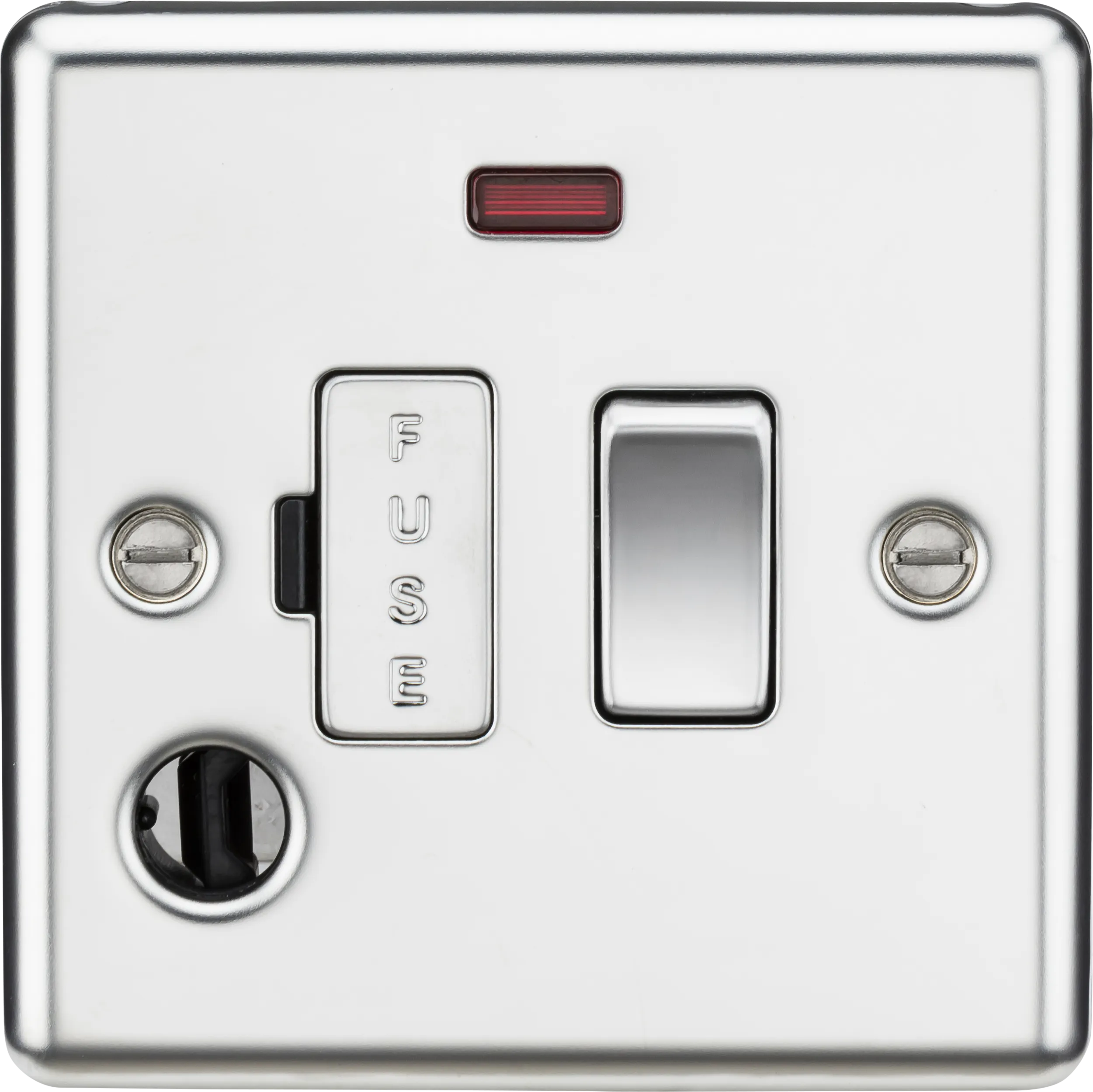 Knightsbridge CL63FPC Rounded Edge 13A Switch Fused Spur Unit   Neon & Flex Outlet - Polished Chrome