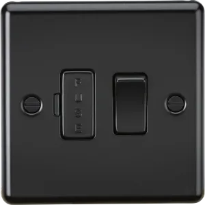 Knightsbridge CL63MBBx10 Rounded Edge 13A Switched Fused Spur Unit - Matt Black (10 Pack)