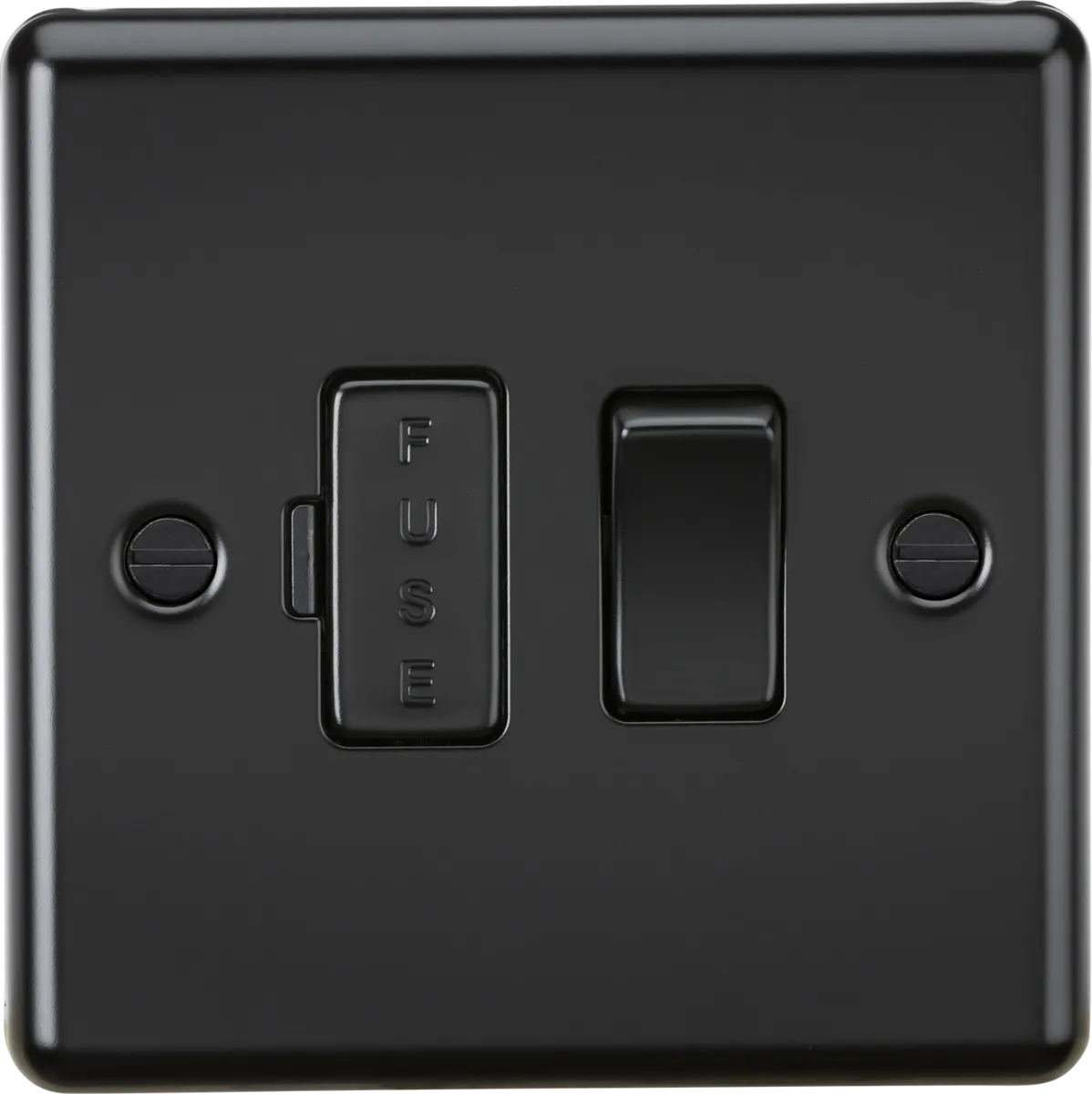 Knightsbridge CL63MBBx10 Rounded Edge 13A Switched Fused Spur Unit - Matt Black (10 Pack)