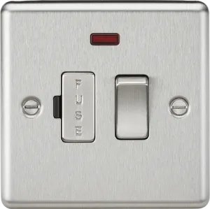 Knightsbridge CL63NBC Rounded Edge 13A Switch Fused Spur Unit   Neon - Brushed Chrome