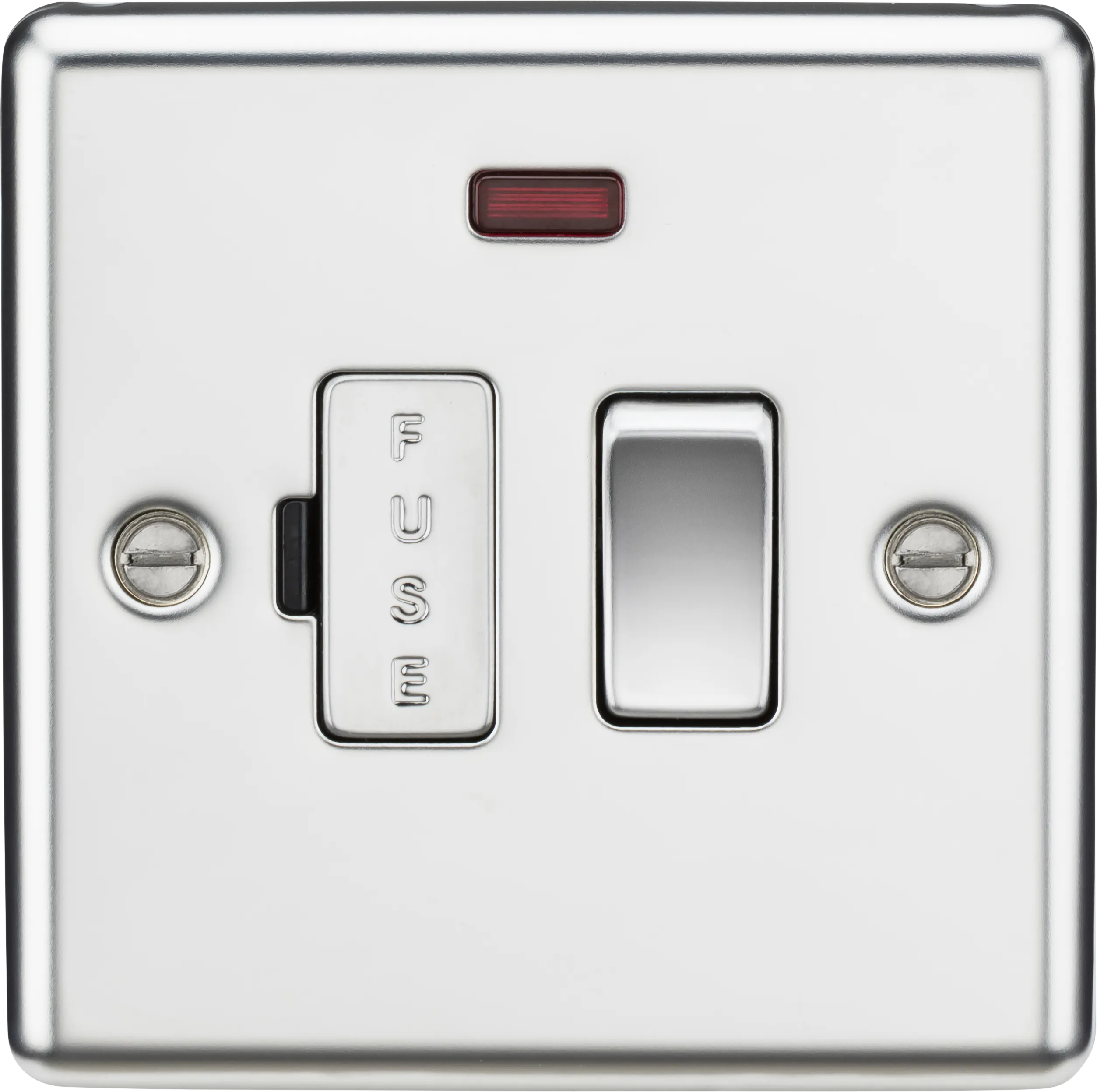 Knightsbridge CL63NPC Rounded Edge 13A Switch Fused Spur Unit   Neon - Polished Chrome