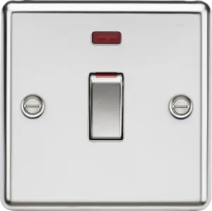 Knightsbridge CL81MNPC Rounded Edge 45A 1G DP Switch   Neon - Polished Chrome