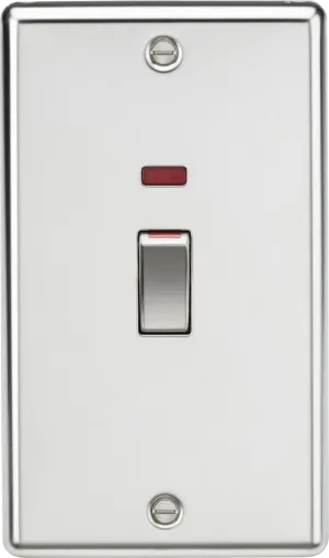 Knightsbridge CL82MNPC Rounded Edge 45A 2G DP Switch   Neon - Polished Chrome
