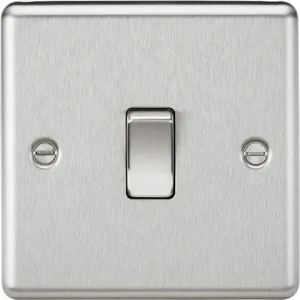 Knightsbridge CL834BC Rounded Edge 20A 1G DP Switch - Brushed Chrome