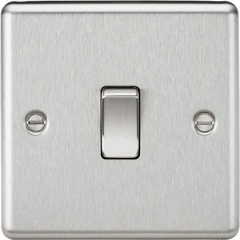 Knightsbridge CL834BC Rounded Edge 20A 1G DP Switch - Brushed Chrome