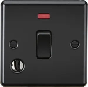 Knightsbridge CL834FMBB Rounded Edge 20A 1G DP Switch   Neon & Flex Outlet - Matt Black