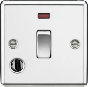 Knightsbridge CL834FPC Rounded Edge 20A 1G DP Switch   Neon & Flex Outlet - Polished Chrome