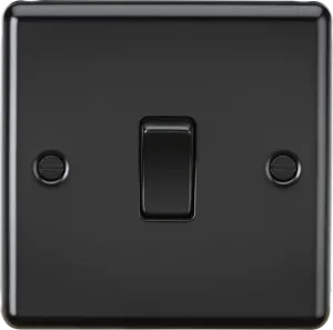 Knightsbridge CL834MBB Rounded Edge 20A 1G DP Switch - Matt Black