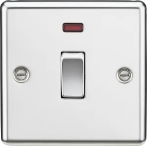 Knightsbridge CL834NPC Rounded Edge 20A 1G DP Switch   Neon - Polished Chrome