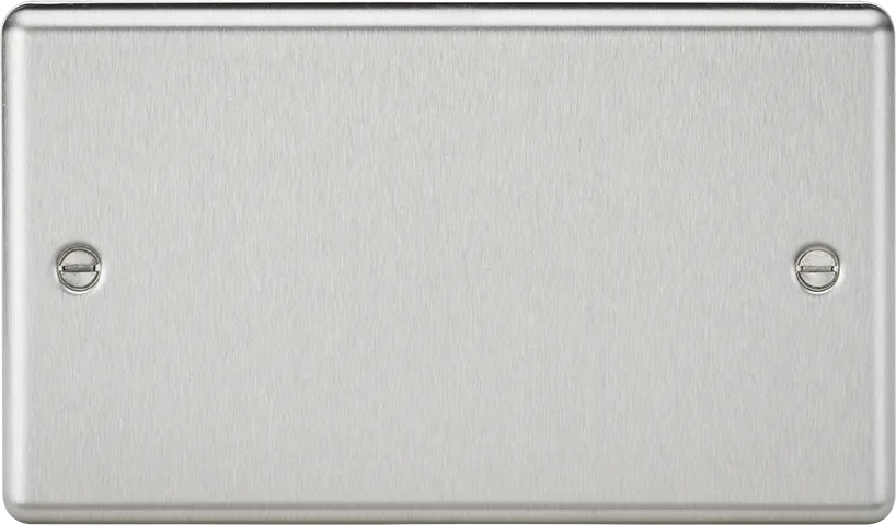 Knightsbridge CL86BC Rounded Edge 2G Blanking Plate - Brushed Chrome