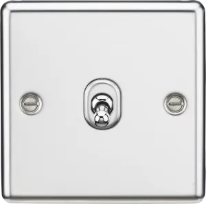 Knightsbridge CLTOG1PC Rounded Edge 10AX 1G 2-Way Toggle Switch - Polished Chrome