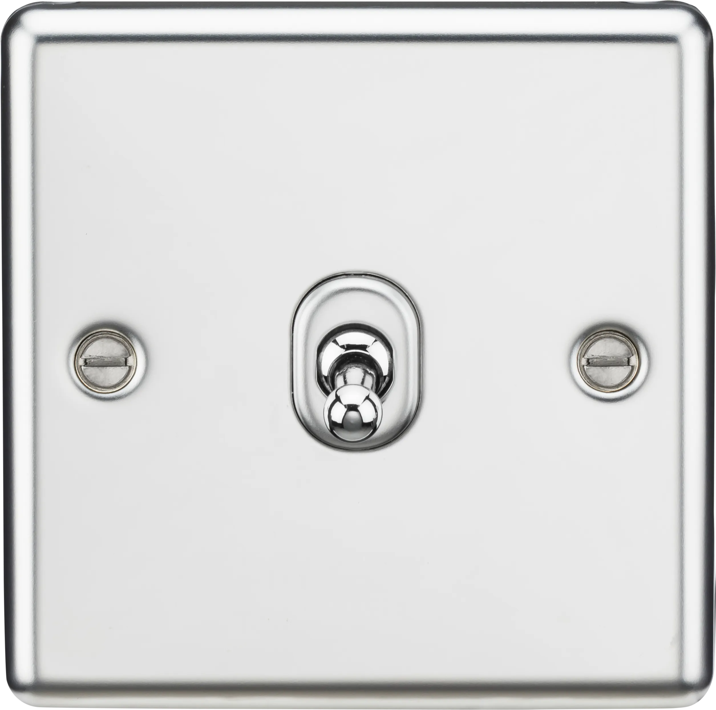 Knightsbridge CLTOG1PC Rounded Edge 10AX 1G 2-Way Toggle Switch - Polished Chrome