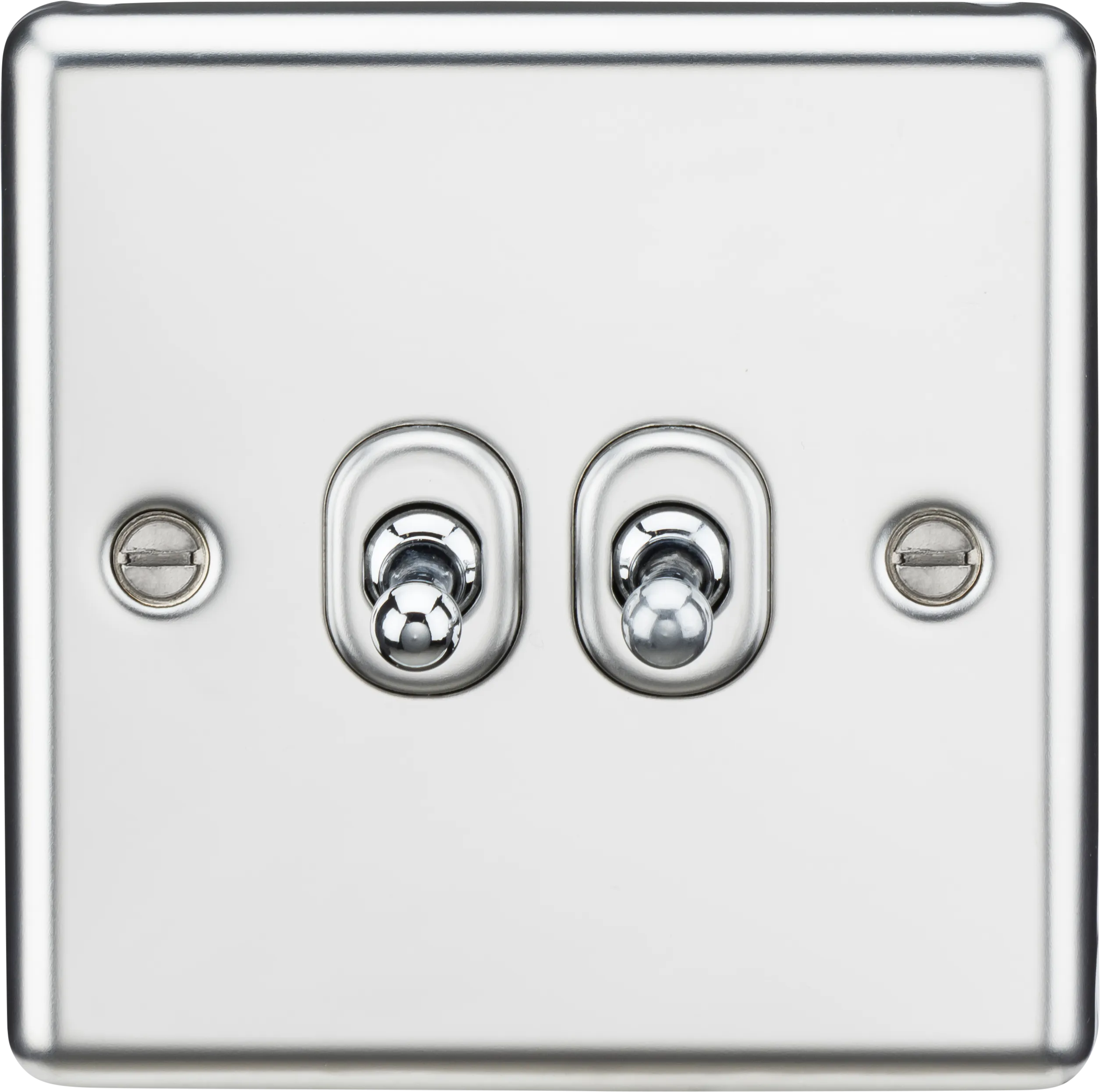 Knightsbridge CLTOG2PC Rounded Edge 10AX 2G 2-Way Toggle Switch - Polished Chrome
