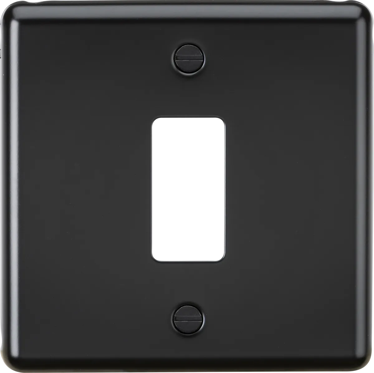 Knightsbridge GDCL1MB Rounded Edge 1G Grid Faceplate - Matt Black