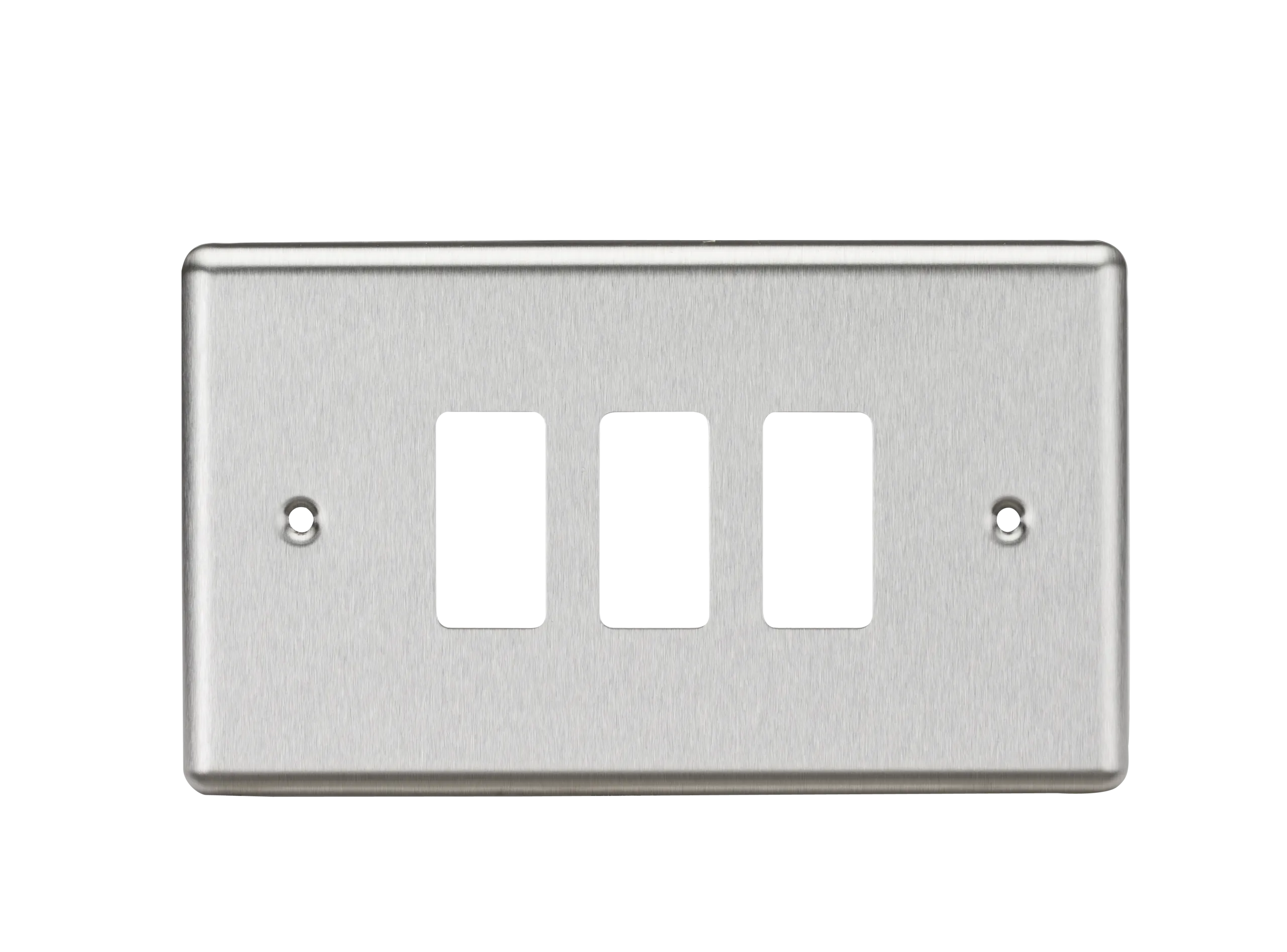 Knightsbridge GDCL3BC Rounded Edge 3G Grid Faceplate - Brushed Chrome