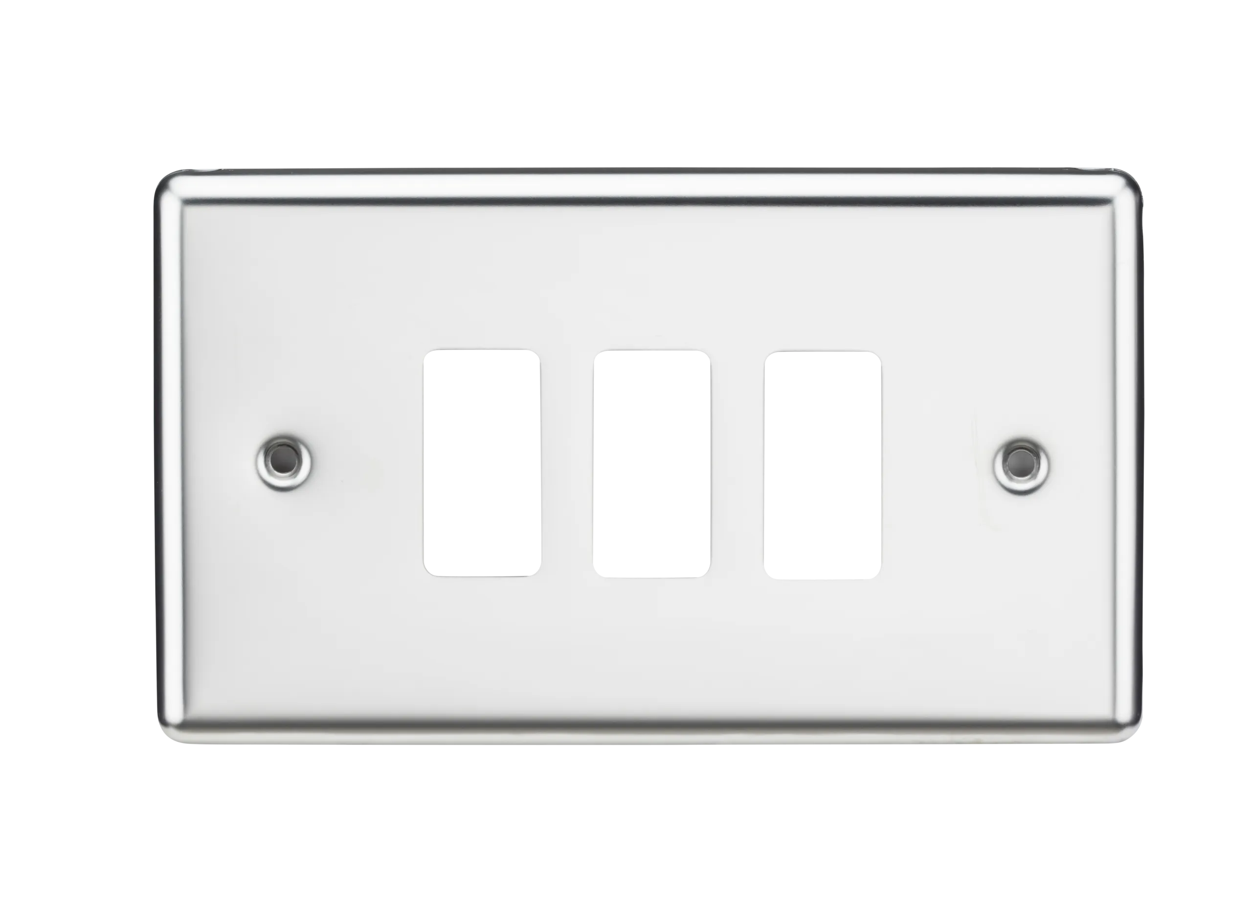 Knightsbridge GDCL3PC Rounded Edge 3G Grid Faceplate - Polished Chrome