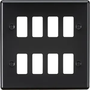 Knightsbridge GDCL8MB Rounded Edge 8G Grid Faceplate - Matt Black