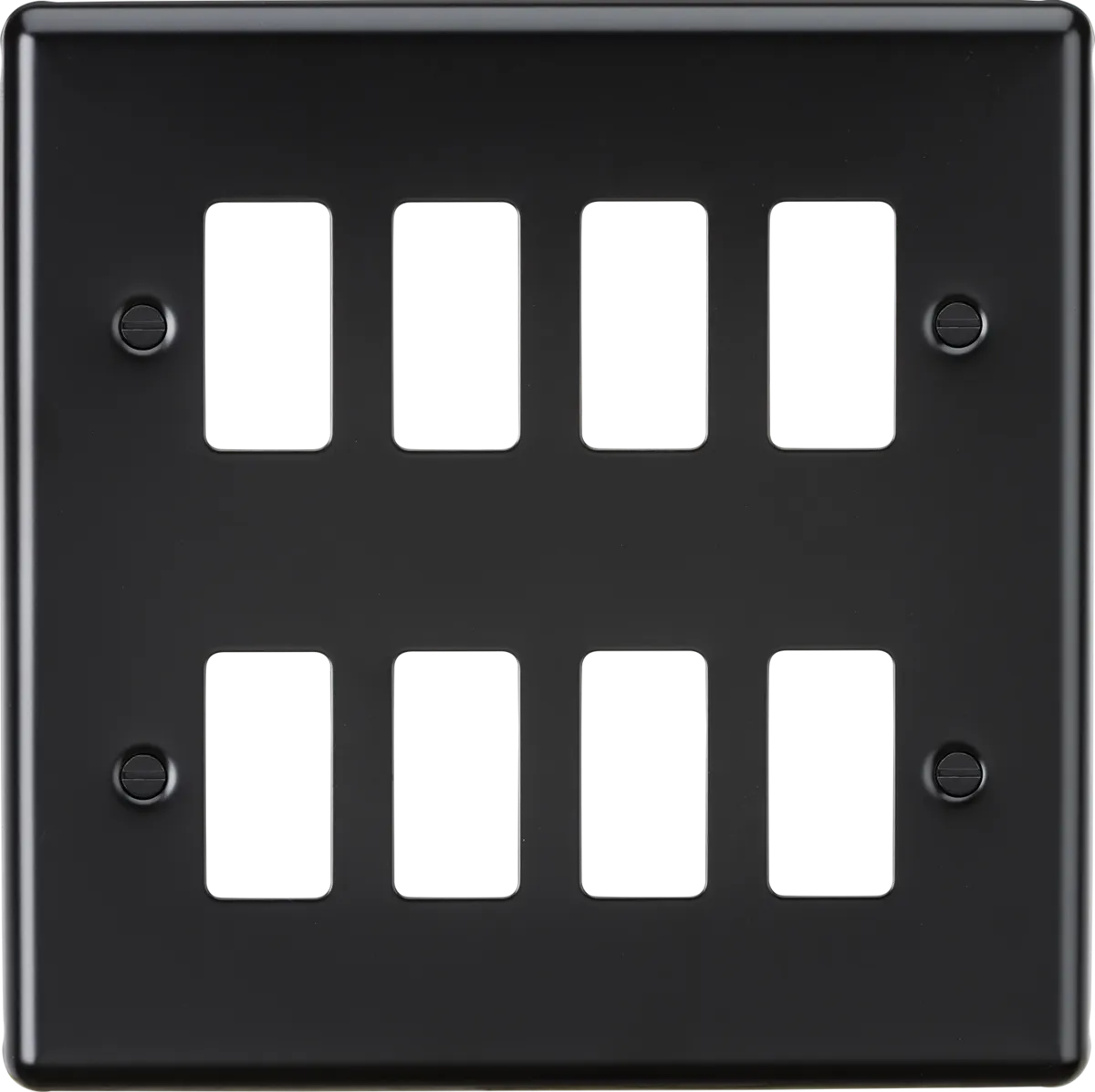 Knightsbridge GDCL8MB Rounded Edge 8G Grid Faceplate - Matt Black