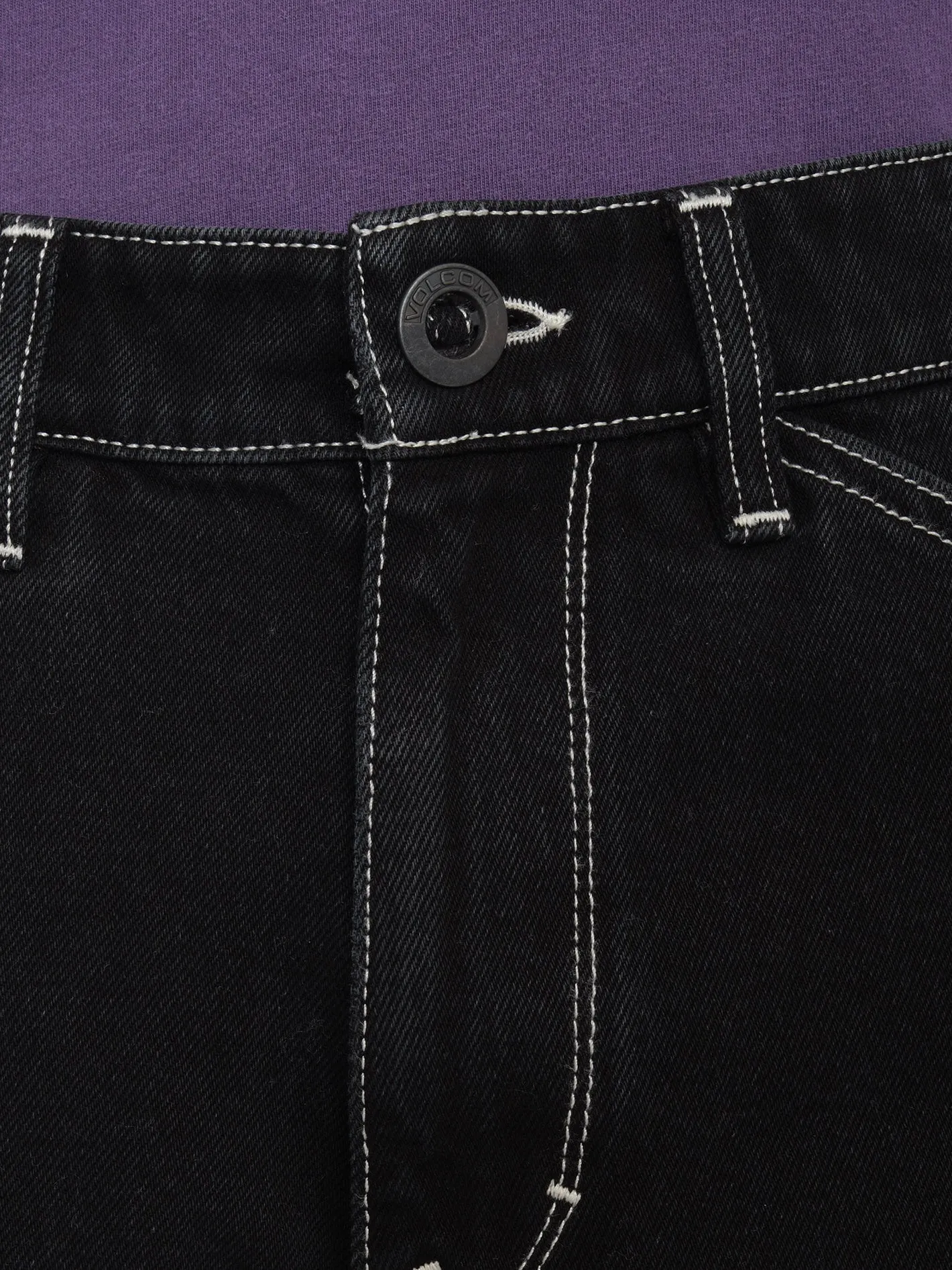 Labored Denim Utility Shorts - BLACK