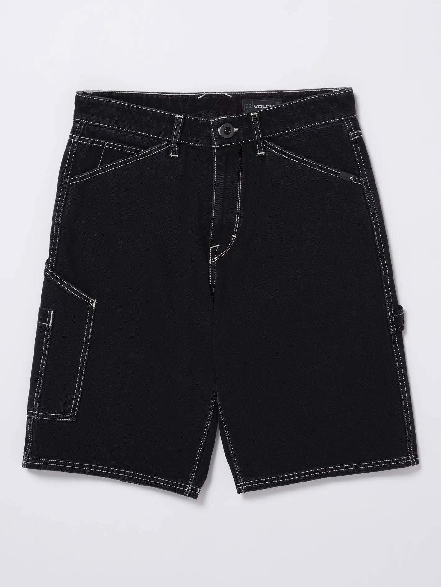 Labored Denim Utility Shorts - BLACK