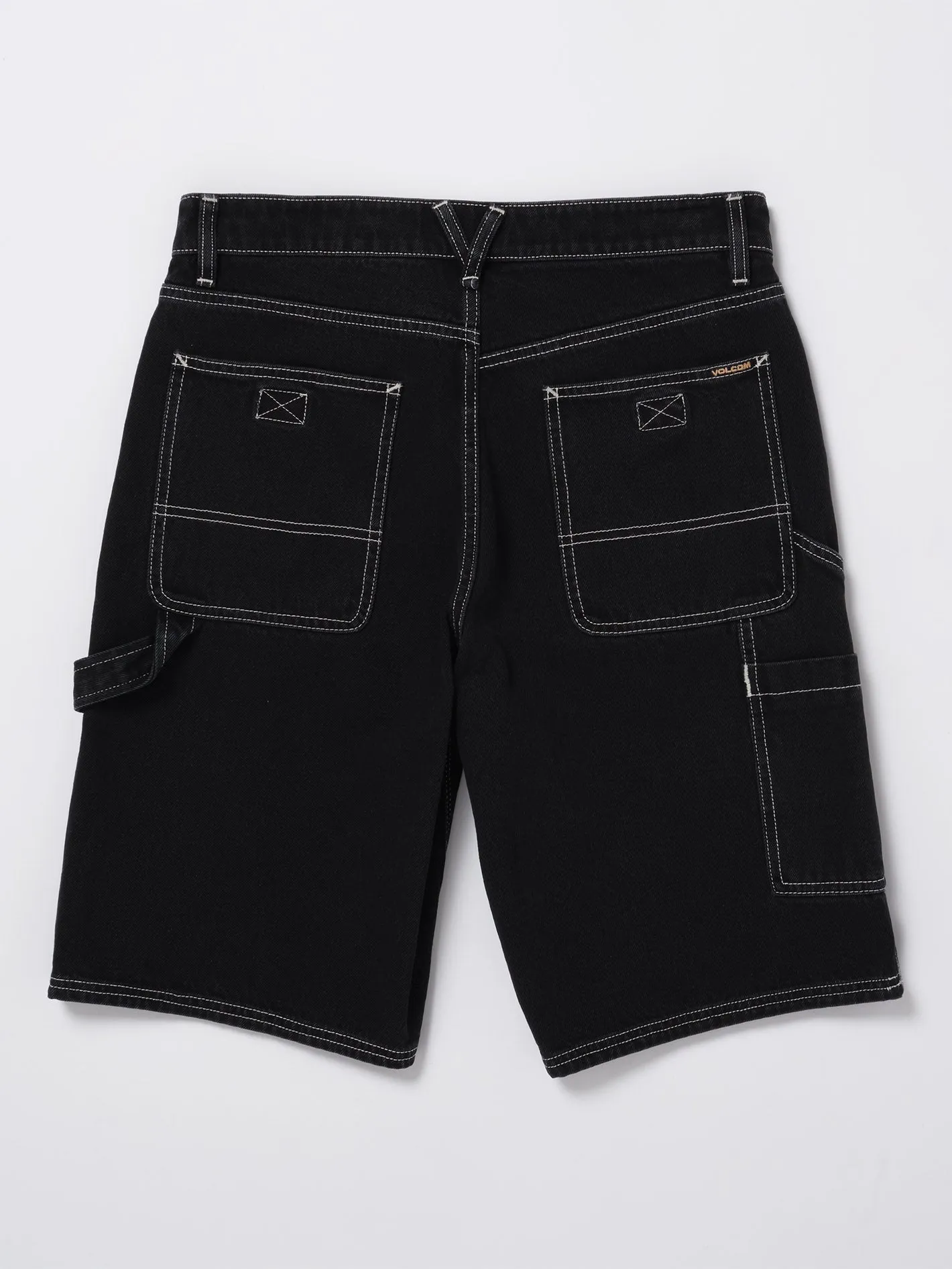 Labored Denim Utility Shorts - BLACK