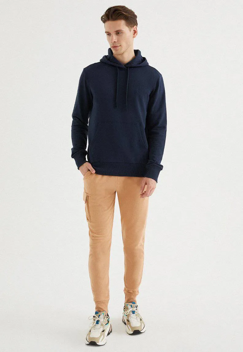 Lacivert Kapüşonlu Cepli Pamuklu Regular Fit Erkek Sweatshirt CORE HOODIE w/POCKET