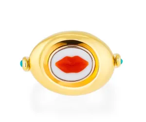Lady is a Tramp Lips Flip Ring