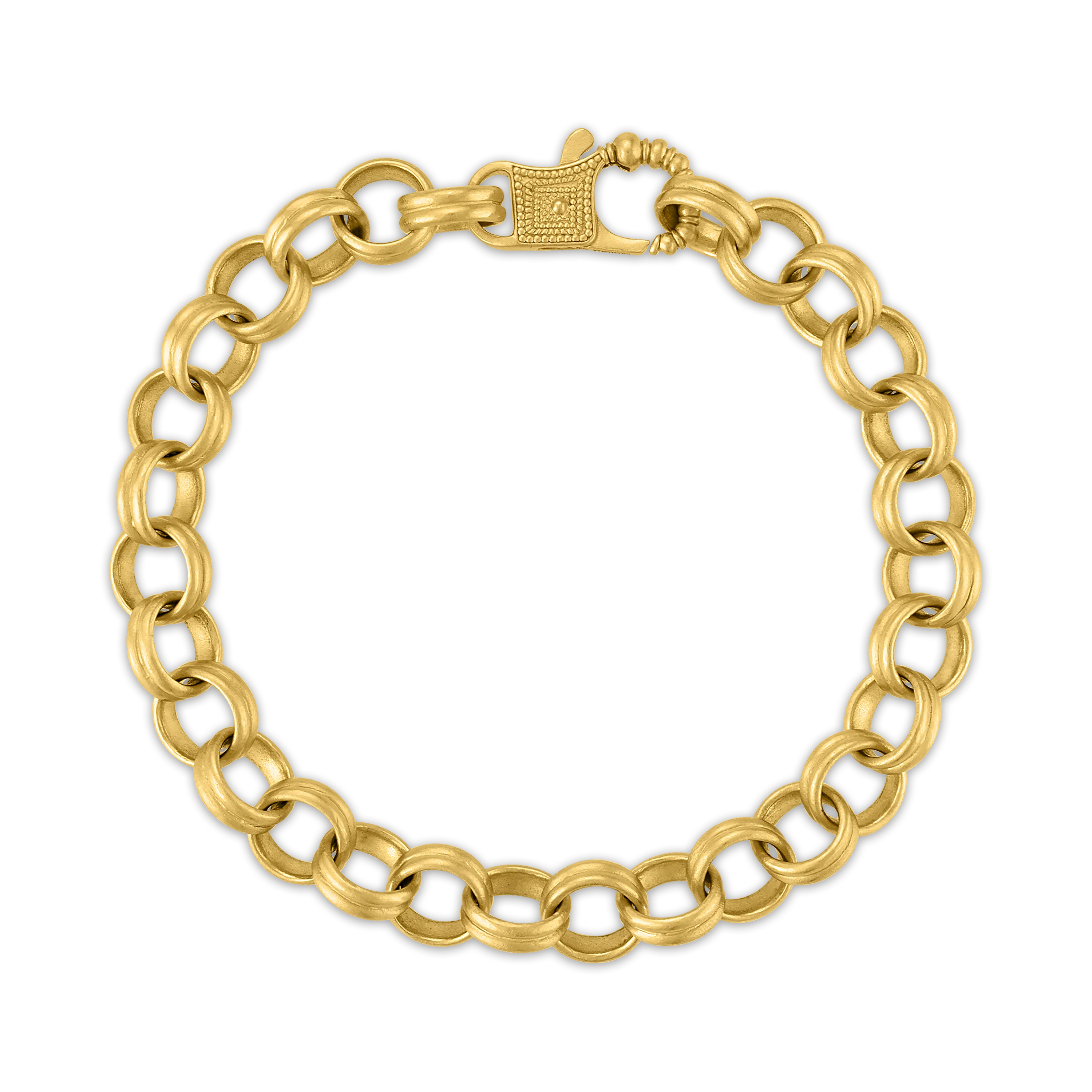 Large Double Link Bracelet with Fibula Clasp