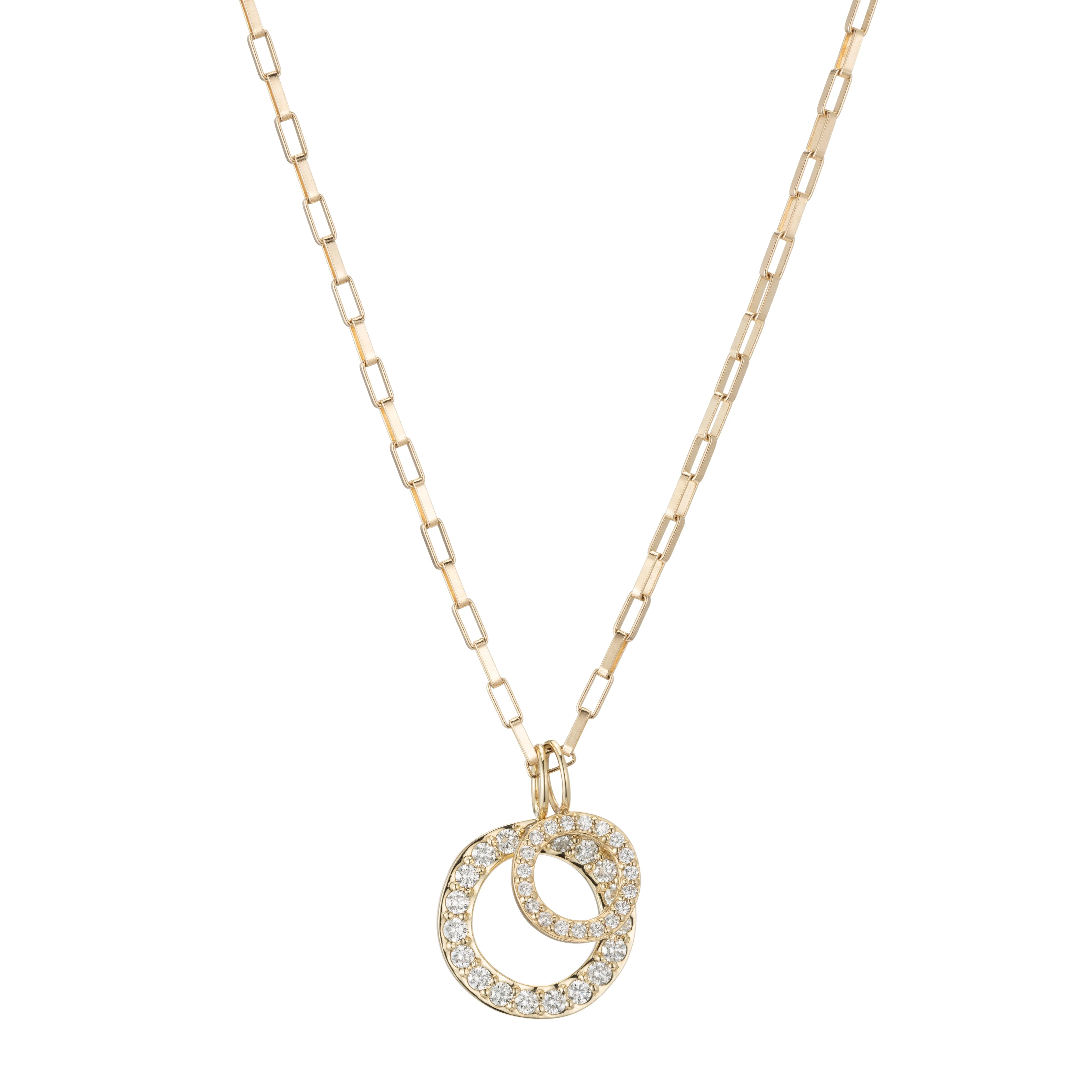 Large Round Open Gold & Diamond Charm