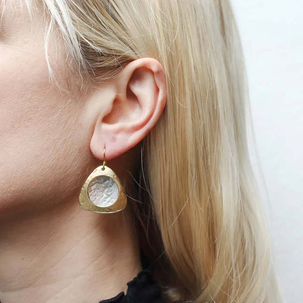 Large Rounded Triangles with Cutout Wire Earrings