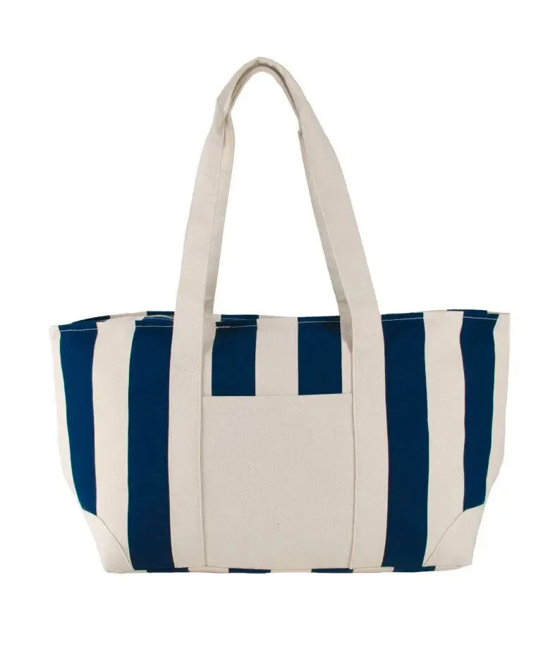 Large Striped Canvas Tote