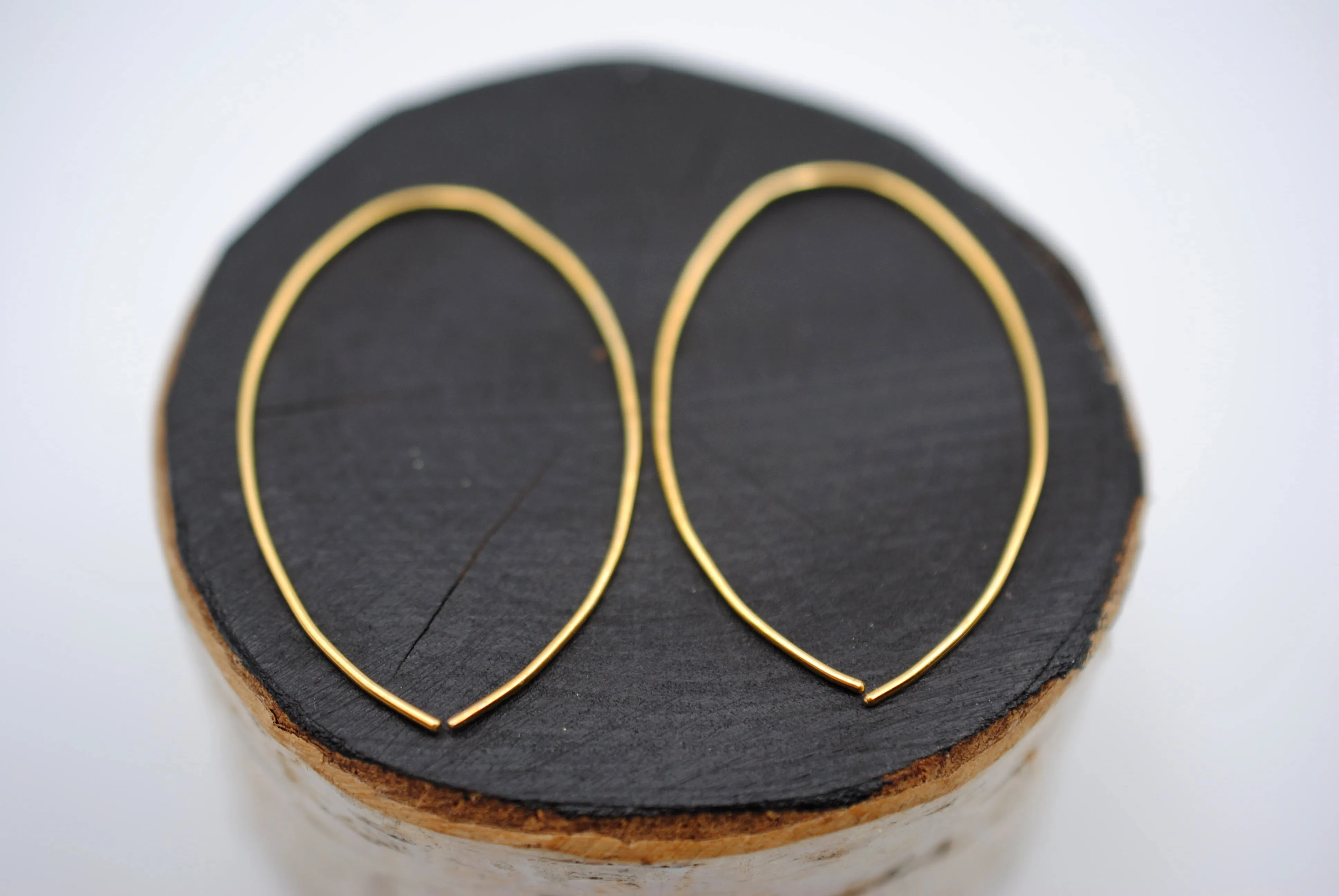 Large Yellow Gold Open Hoop Earrings