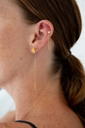 Leaf Shape Pull Through Earrings