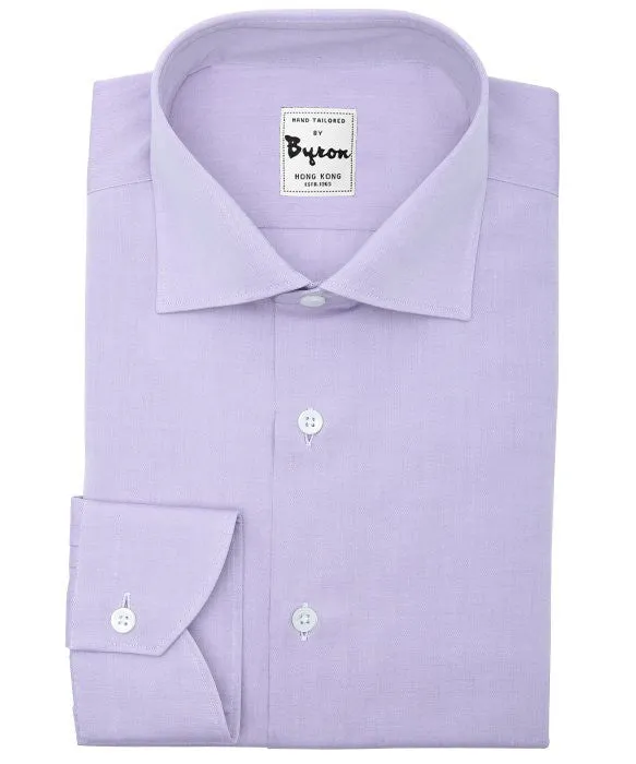 Lilac Solid Shirt Medium Spread Collar Rounded Cuff