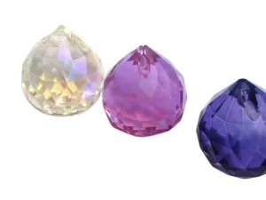 Lilac Violet and Iridescent Chandelier Crystals Faceted Ball Pack of 3