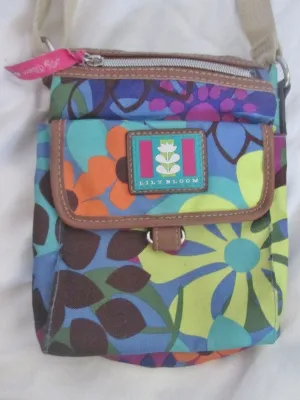 LILY BLOOM Signature Shoulder Bag Vegan Crossbody Swingpack Purse FLORAL MULTI